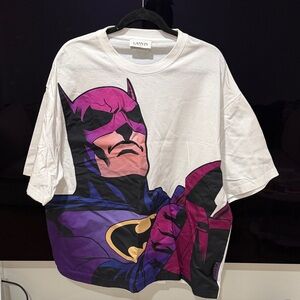 Lanvin White T-Shirt with Purple and Black Graphic
